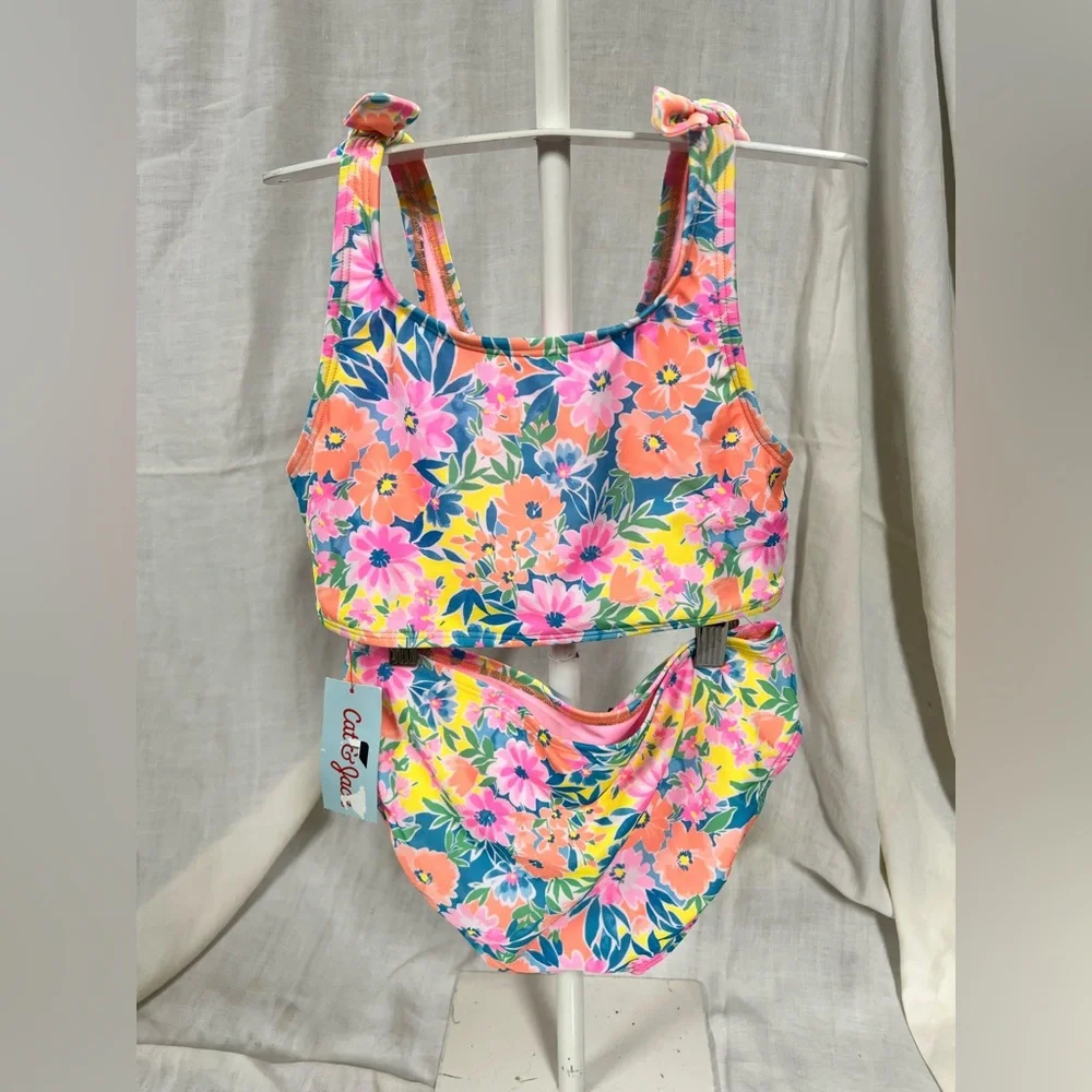 Floral Kids Swim Set - Pink and Yellow
